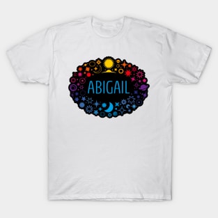 Abigail name surrounded by space T-Shirt